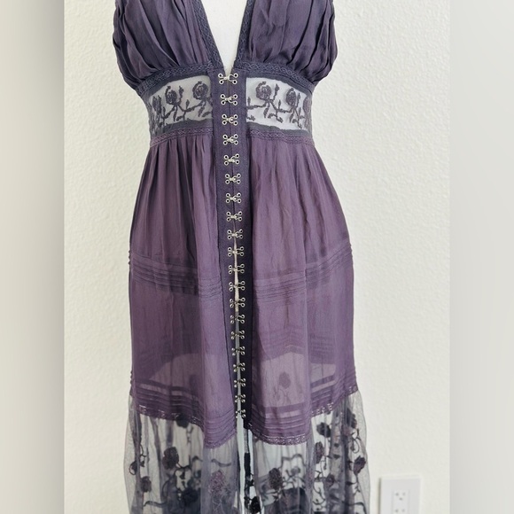 Free People On My Way Maxi Lace Embroidered Dress Size Small - Picture 7 of 14